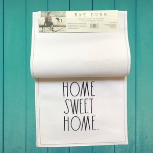 Rae Dunn HOME SWEET HOME white table runner